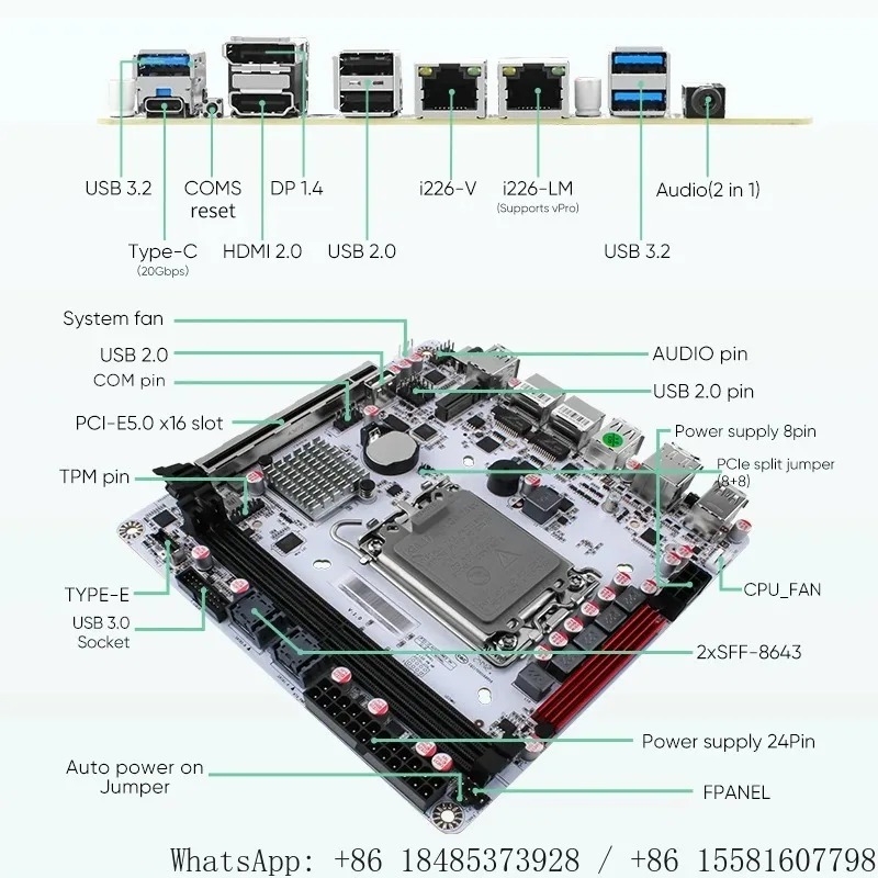 LGA1700 Q670 Mini ITX NAS Anak - Nas Motherboard 8 Sata Mini Itx incelemesi ve fiyatı