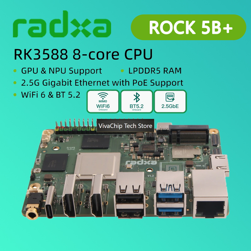 VivaChip TechRadxa ROCK 5B+ Ro - Rockchip Rk3588 Development Board incelemesi ve fiyatı